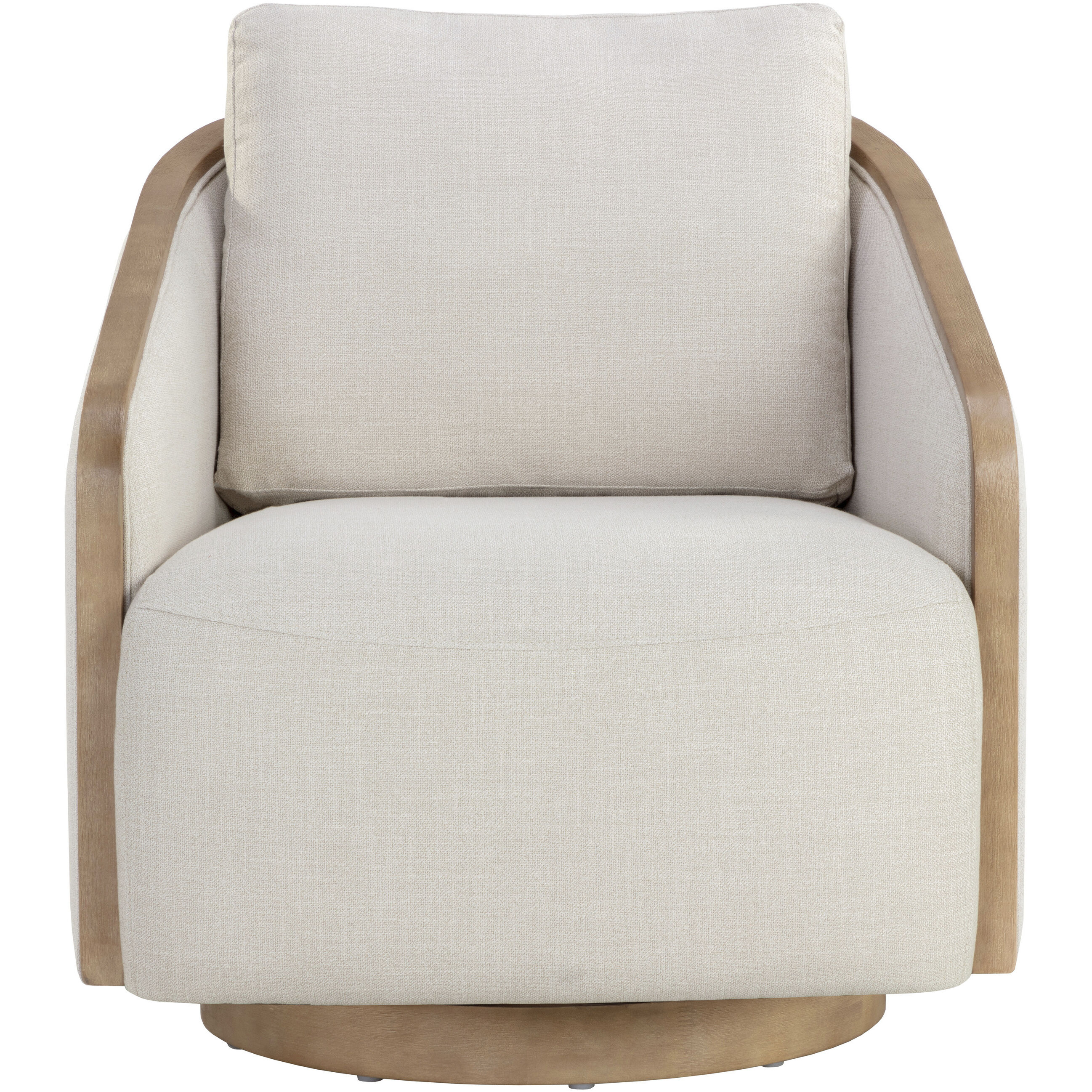 Tasia Effie Linen Swivel Lounge Chair, Swivel